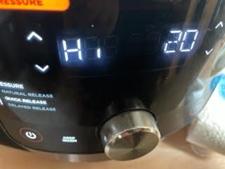 Pressure Cooker set to high