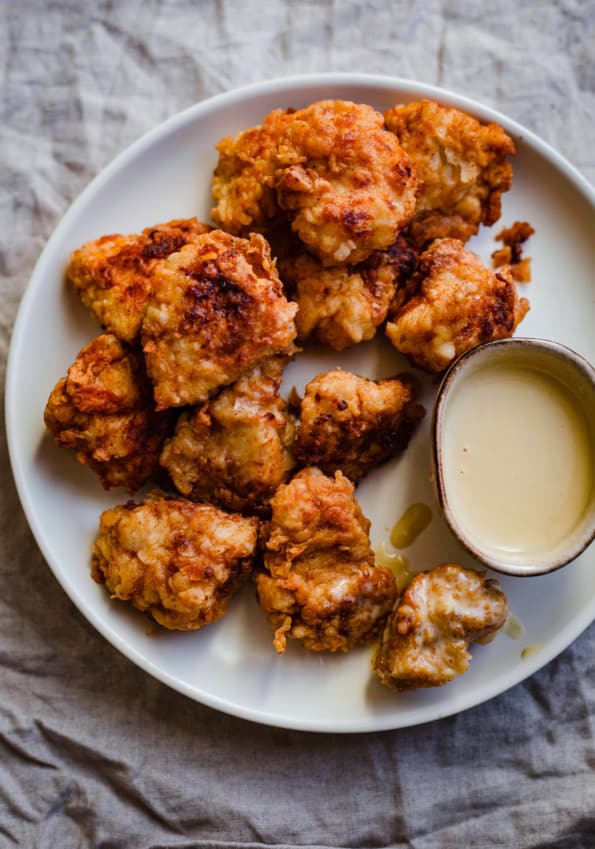 Chick Fil A Nuggets with sauce in bowl