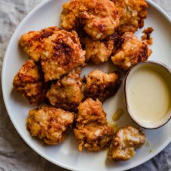 Chick Fil A Nuggets with sauce in bowl
