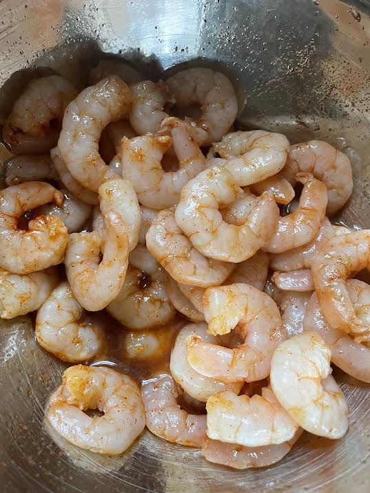 Marinaded Shrimp/Prawns in bowl