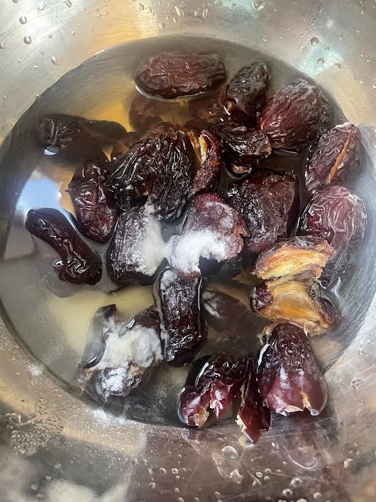 Dates, Water and Bicarb in bowl