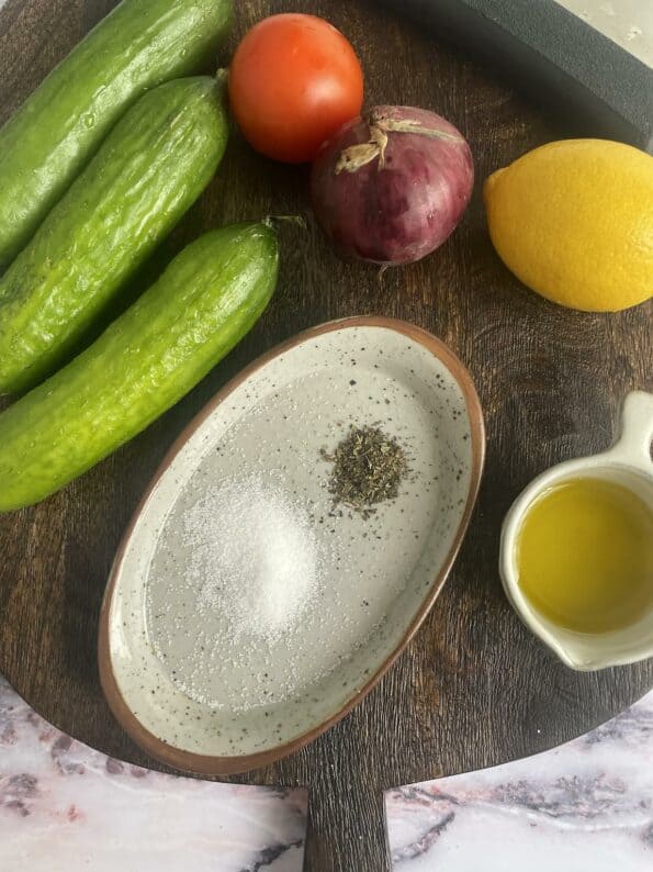 Ingredients for Shirazi salad