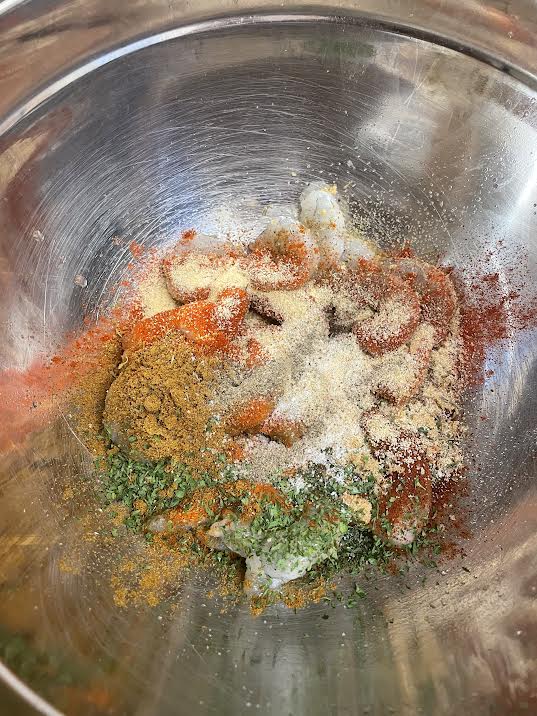 Shrimp with Seasoning in bowl