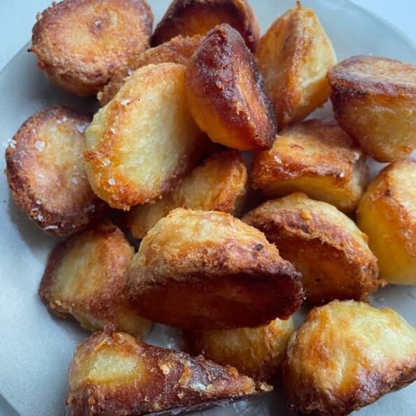 Cooked roast Potatoes in plate