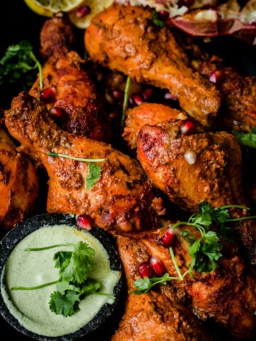 Tandoori Chicken Legs on a plate