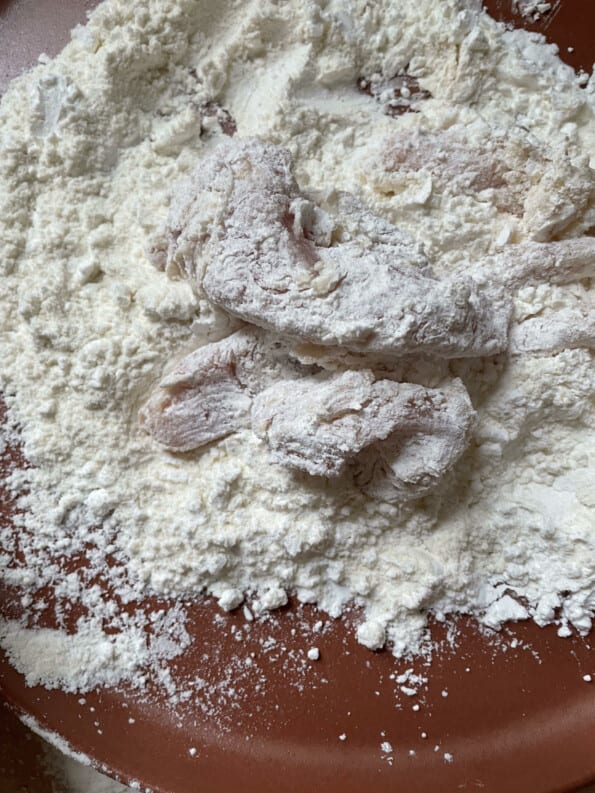 Chicken in flour mixture