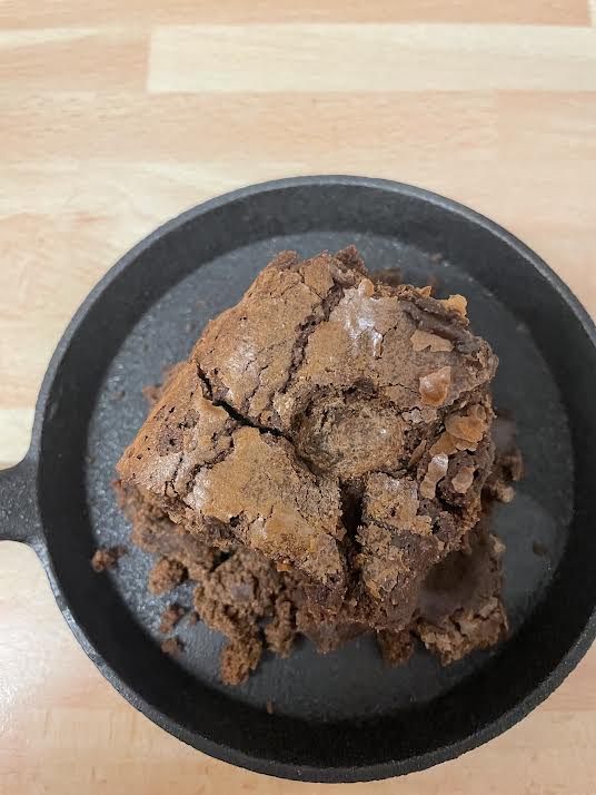Brownie in cast iron pan