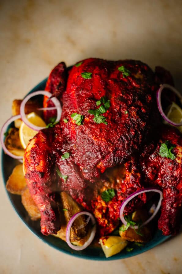 Roast Chicken and Potatoes in plate