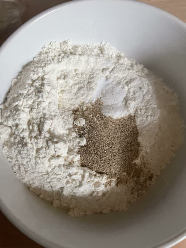 Plain flour and cardamom in a bowl