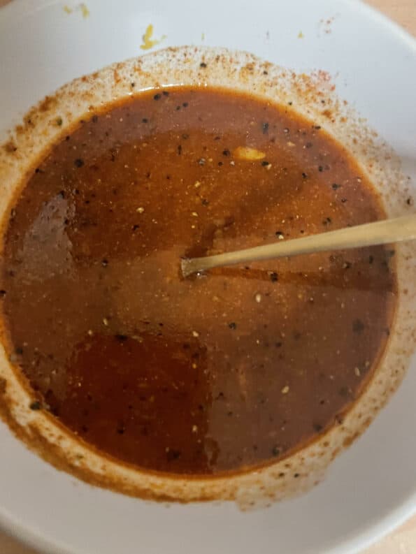 Sauce ingredients in a bowl