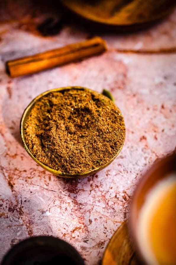 chai masala powder in a small bowl