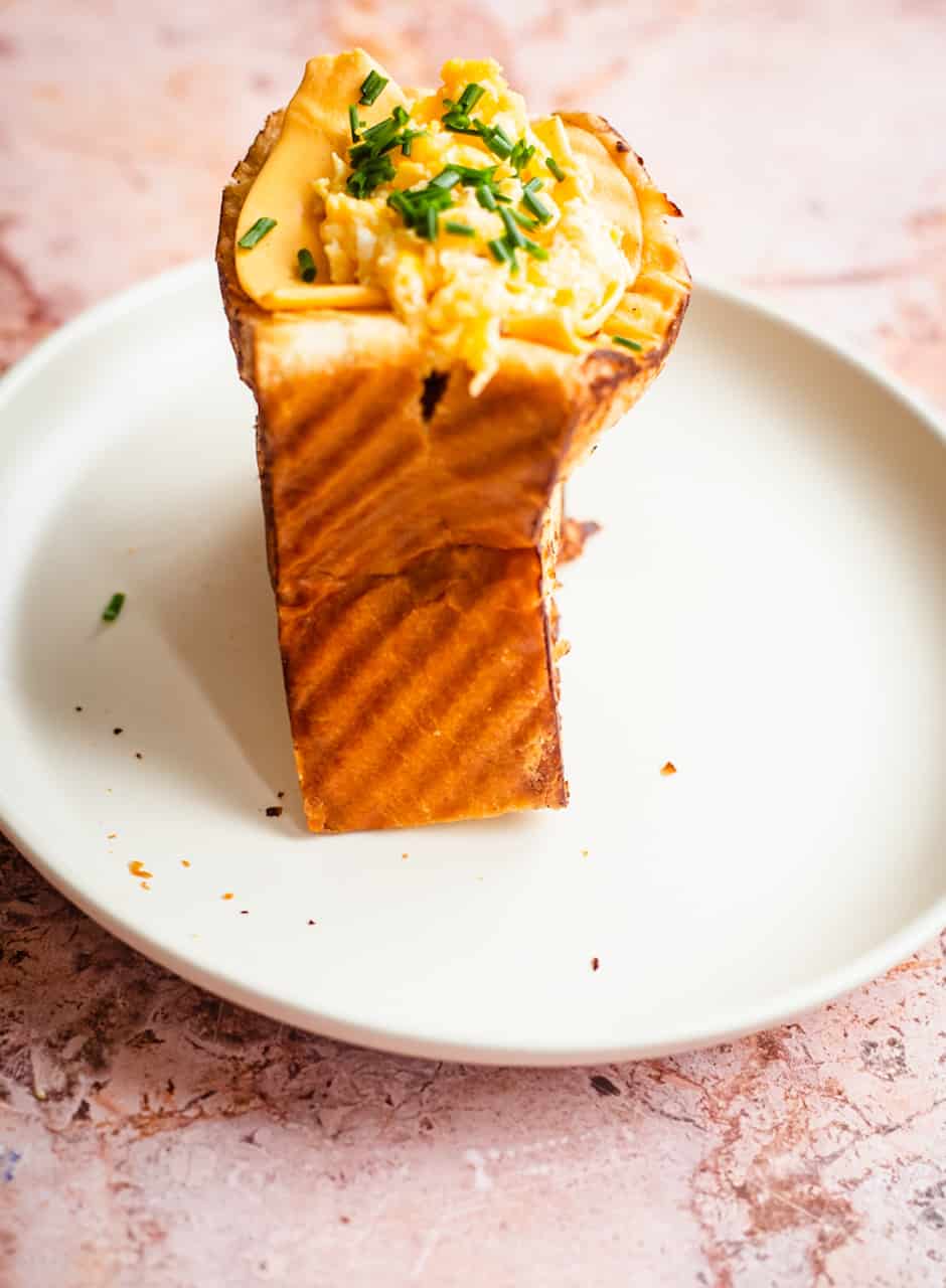 Korean Egg Drop Sandwich on a plate 