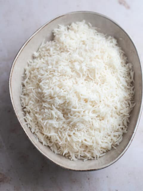 Fluffy Basmati rice in a bowl