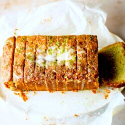 Lime and Mojito Cake on baking paper