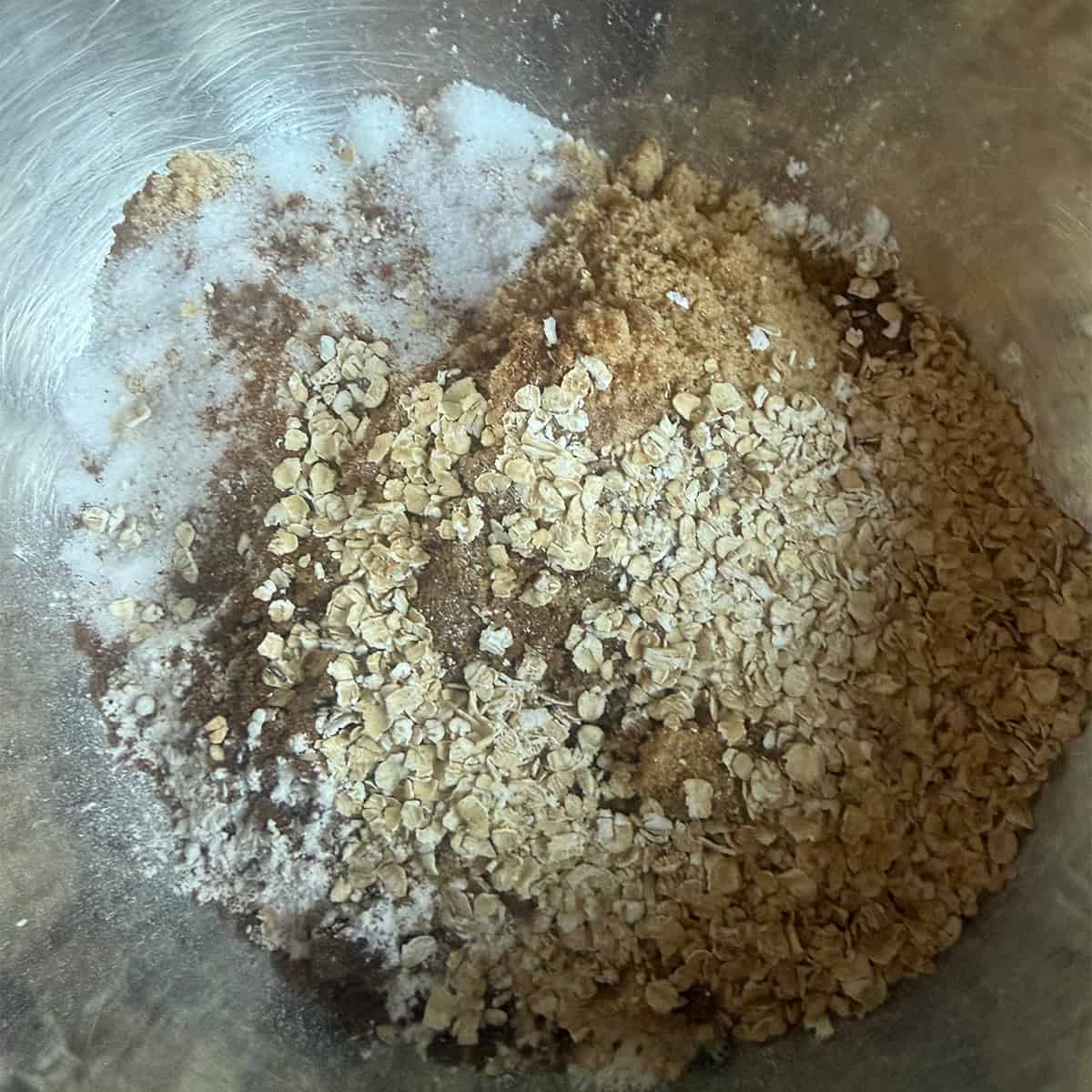 Crumble ingredients in bowl