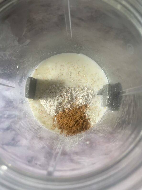 Oats added to blender cup