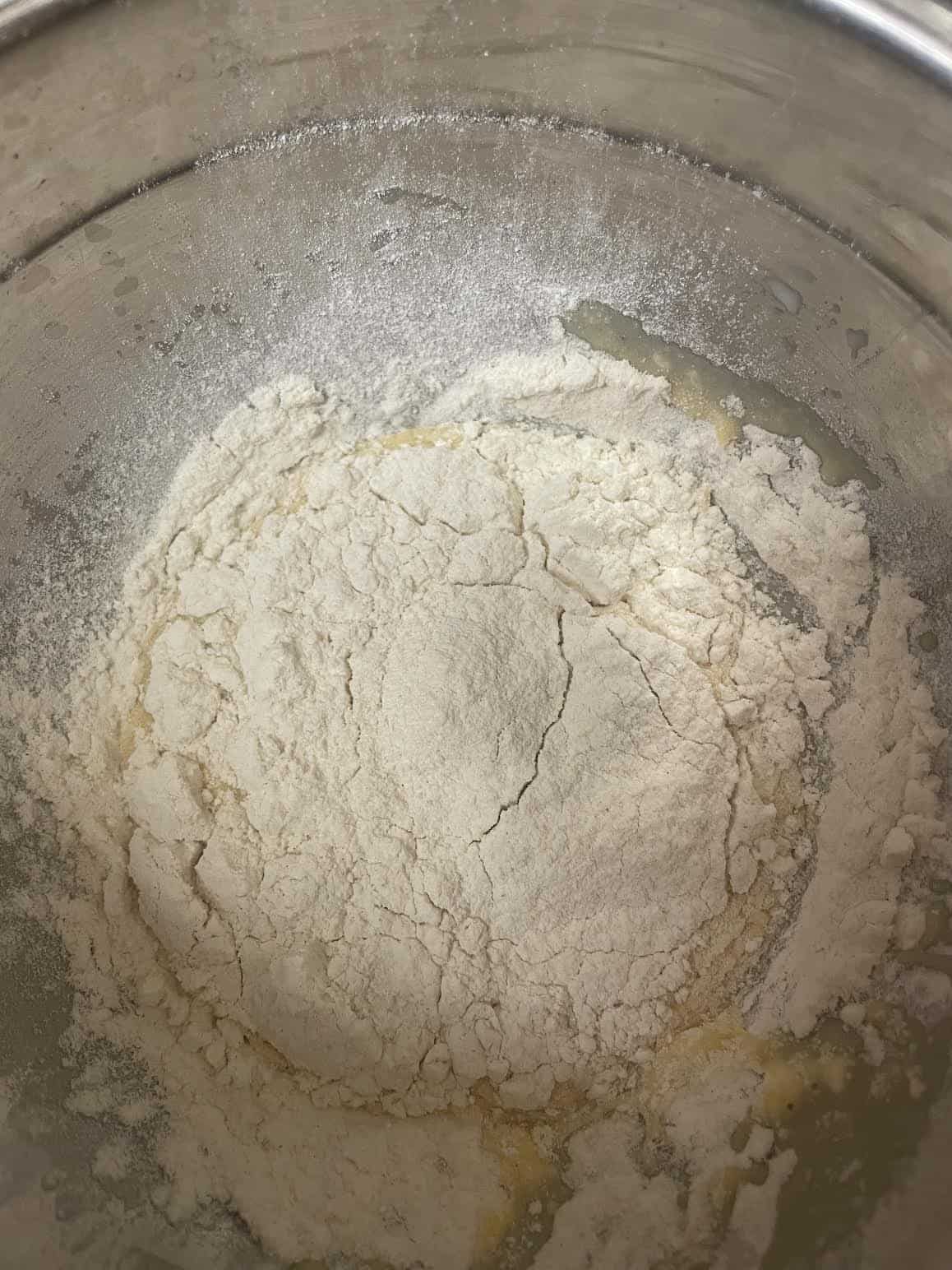 Flour on top of Egg Yolks