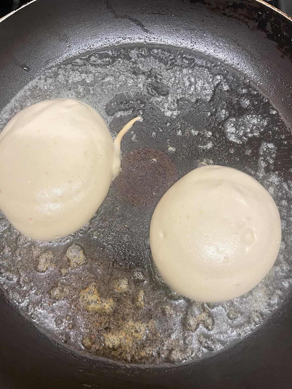 Pancakes in pan