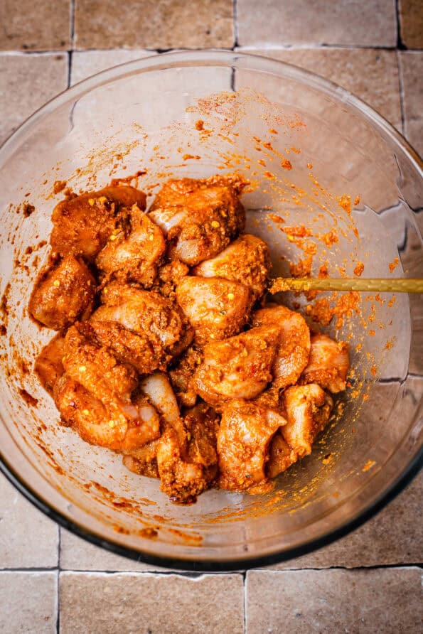 Marinaded Chicken pieces in bowl