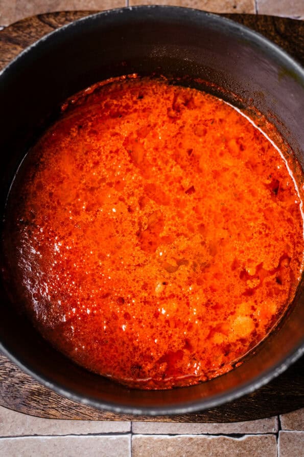 Cooked Tomatoes in pot