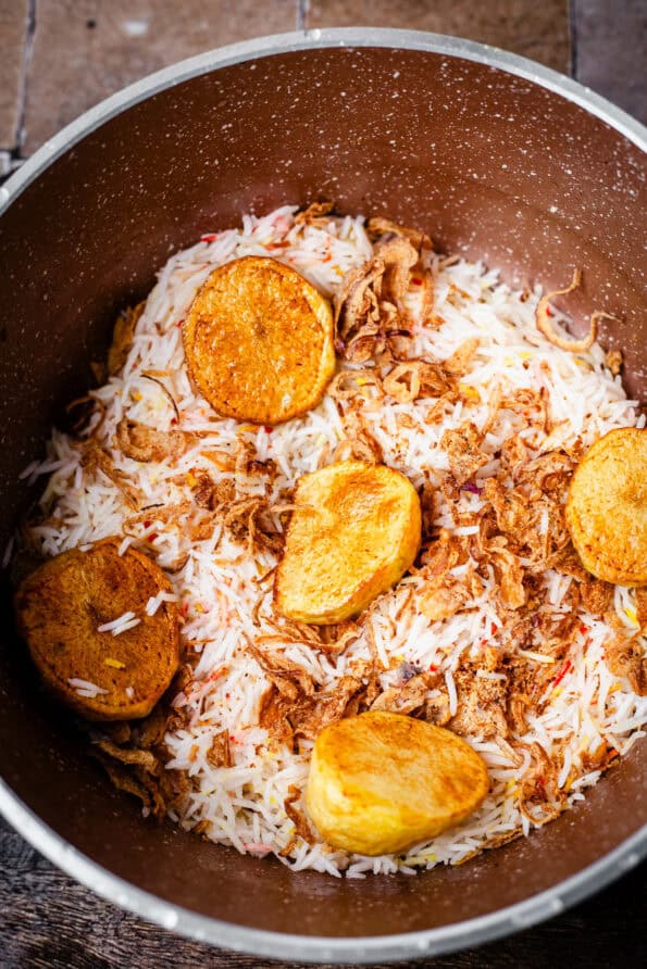 Potatoes added to Rice
