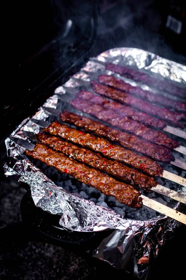 Adana Kebabs on a Barbeque