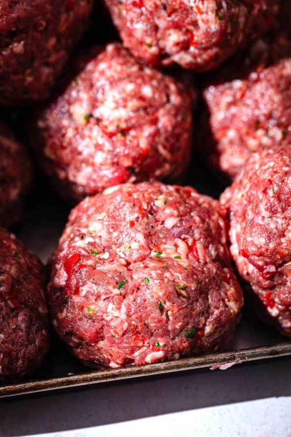 Lamb Mince Balls in tray