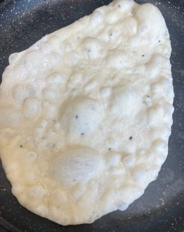 Bubble Naan on hot pan