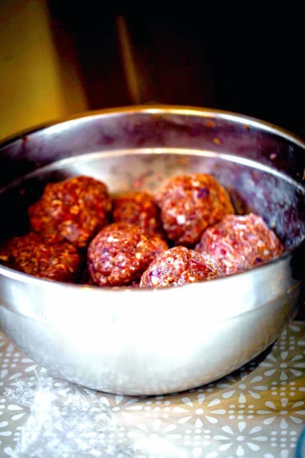 Kebab Balls in a bowl