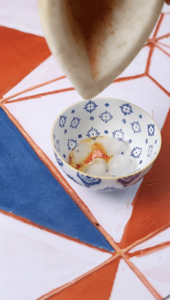 Saffron and Ice in bowl