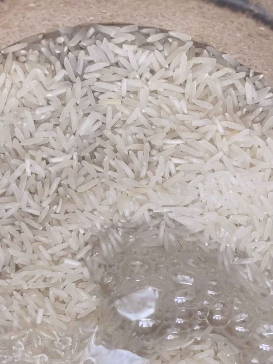 Rice and Water in bowl