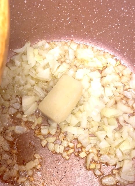 Onions and Garlic in pot