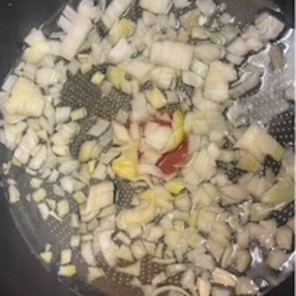 Onions in pan