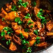 Lamb and Potato Curry in pot