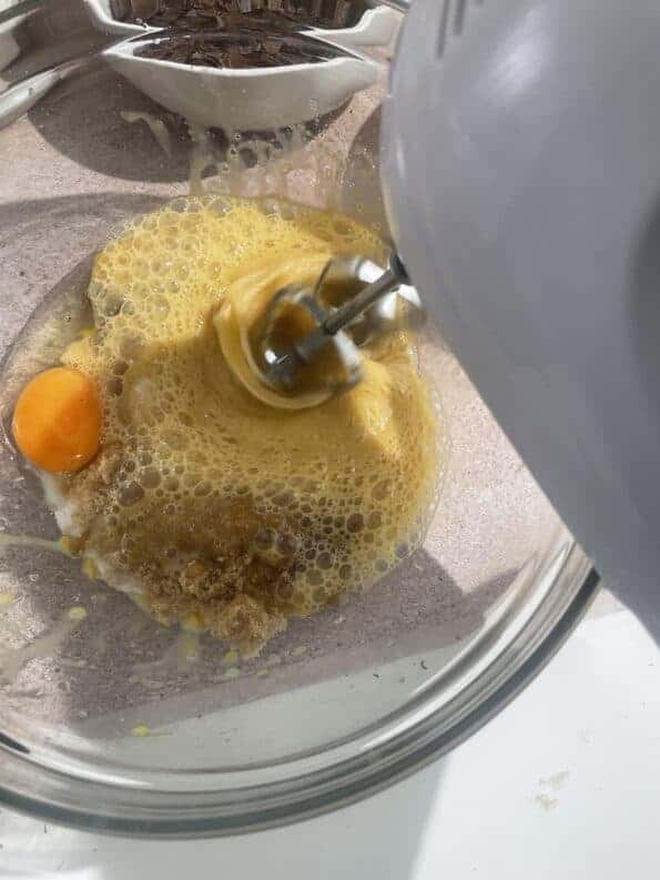 Eggs and sugar being whisked