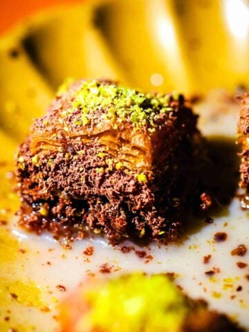 Cold Milk Baklava with Milk in a plate