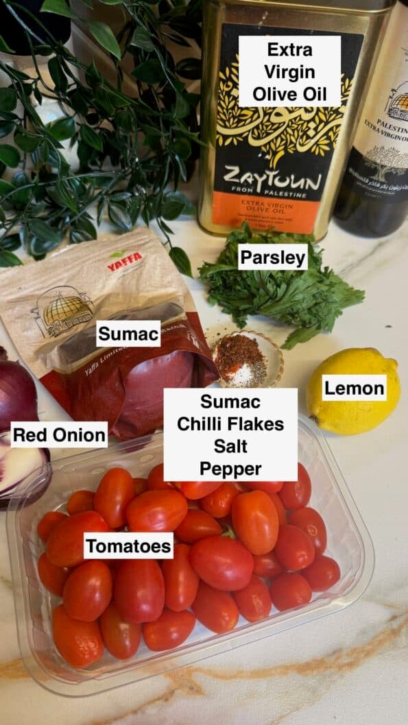 Ingredients on table