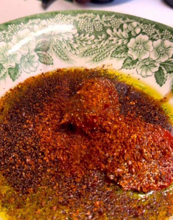 Spices added to dressing