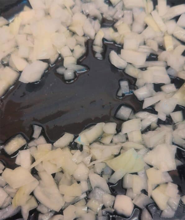 Onions in pot
