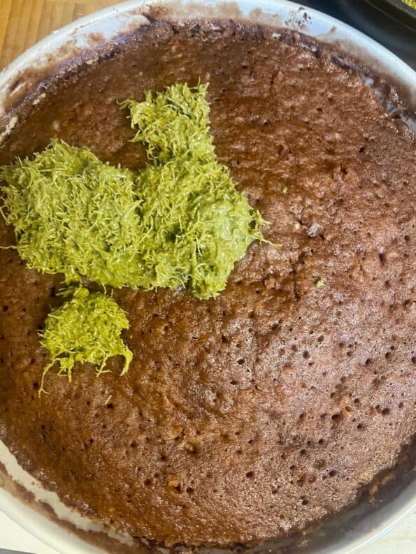 Kataifi on top of cake