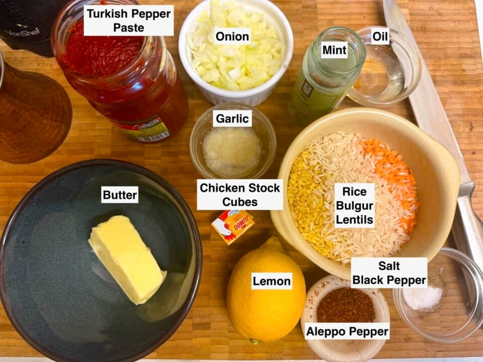 Ingredients for soup on table