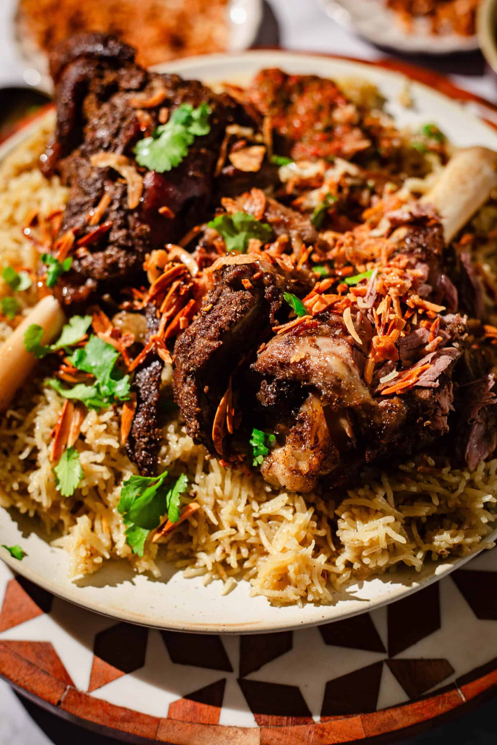 Yemeni Mandi with Lamb Shanks Yemeni Mandi in plate
