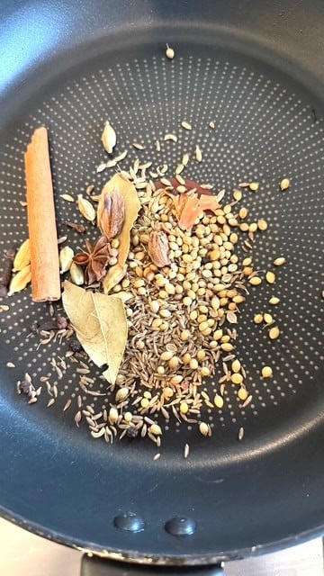 Authentic Pakistani Nihari (Slow-Cooked Lamb or Beef Nihari) Spices in pan