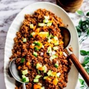 Mujadara Hamra in dish