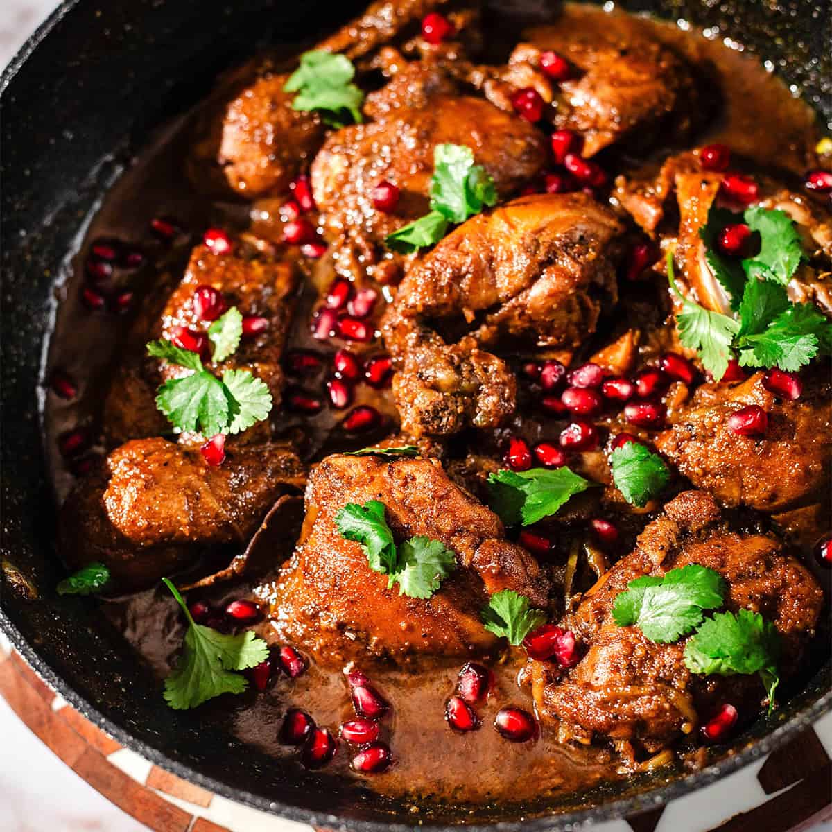 Fesenjan Recipe (Persian Chicken Stew) Fesenjan in pot