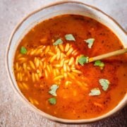 Orzo Soup in bowl