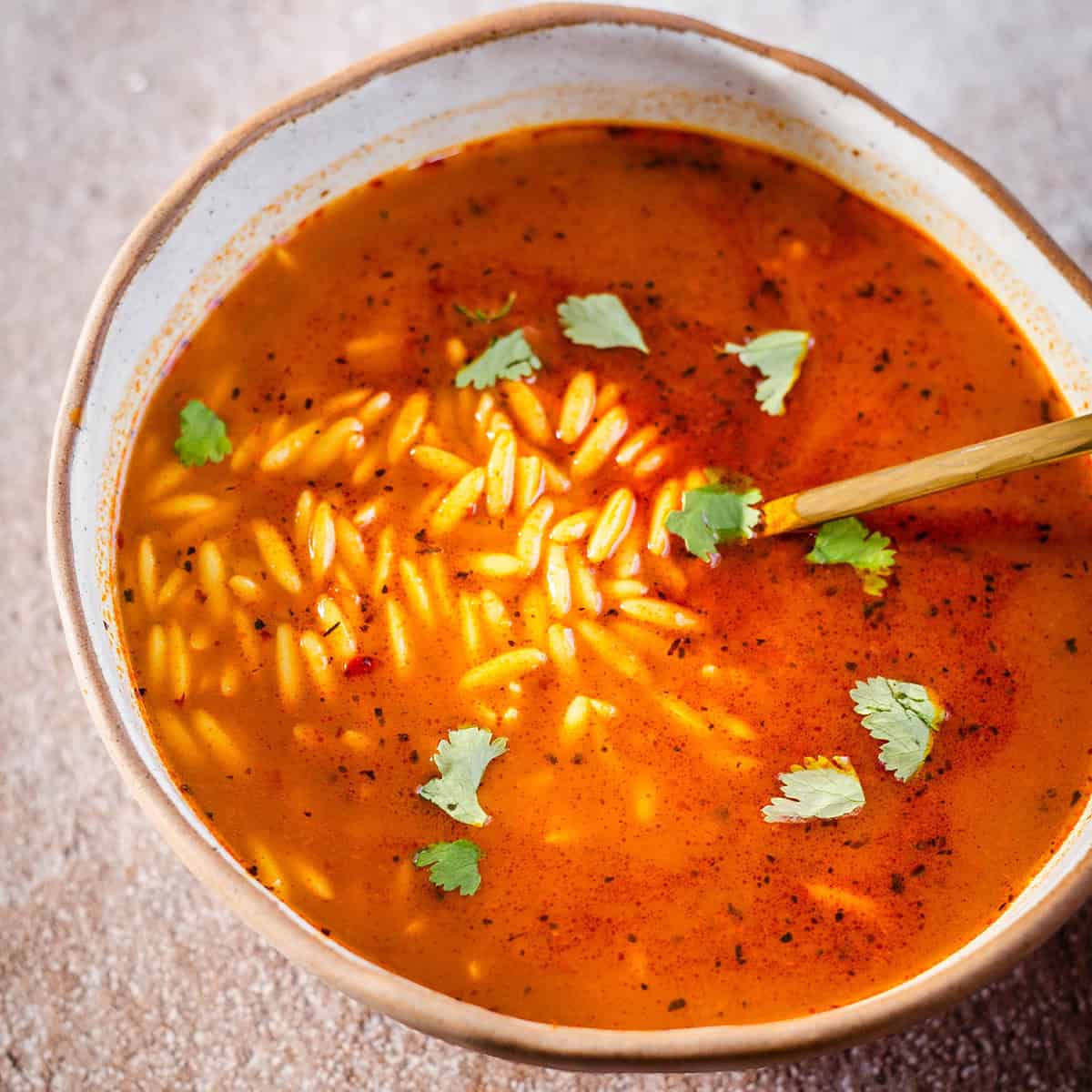 Turkish Orzo Soup (Şehriye Çorbası) Orzo Soup in bowl