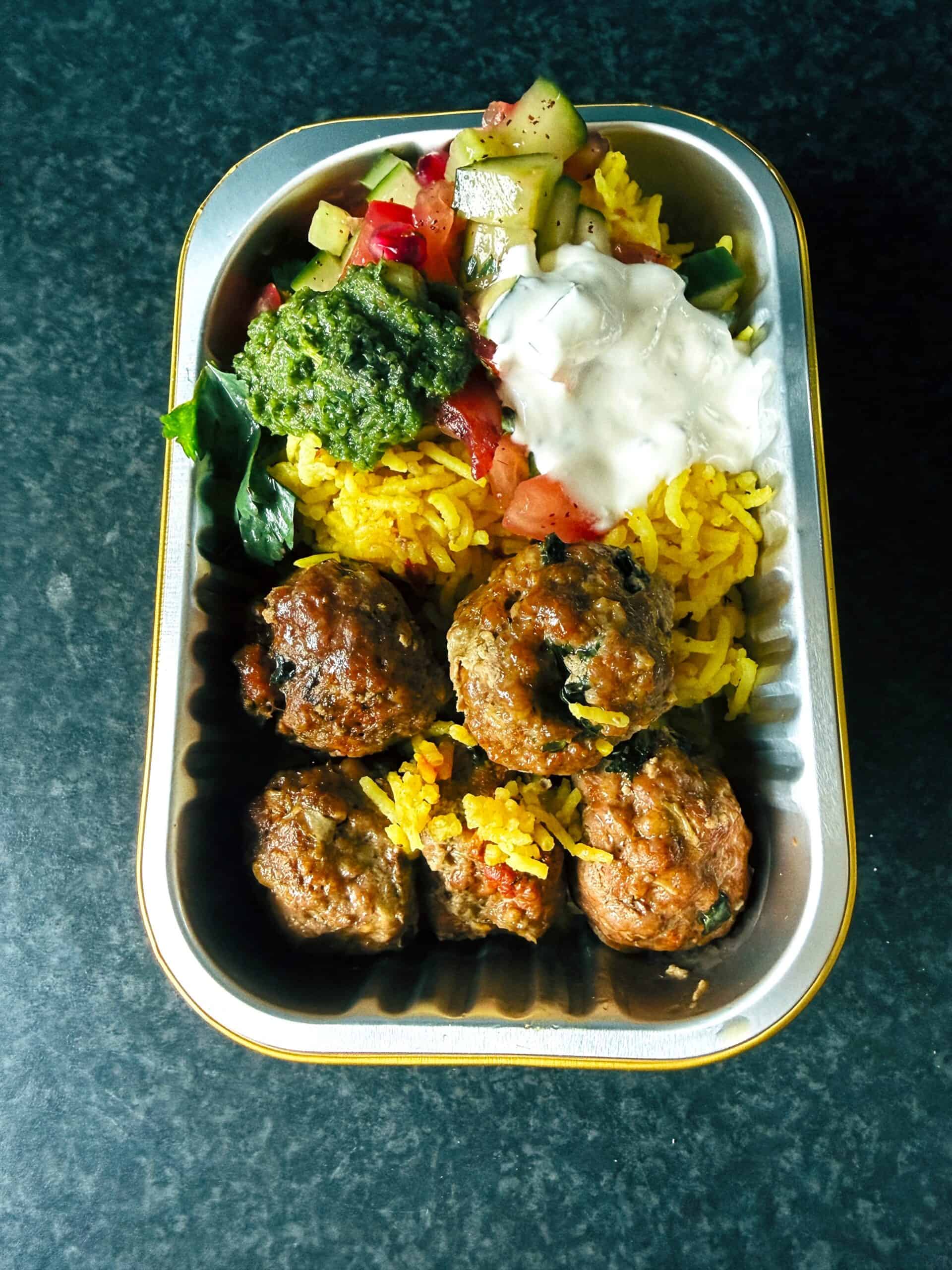 Baked Lebanese-Style Kofta Tray Bake (Lamb or Chicken) Meal Prep Box with Shawarma Kofte