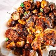 Lebanese Chicken and Potatoes in dish
