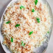 Ruz Bil Sharia in serving dish